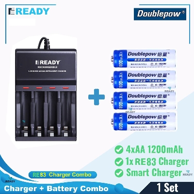 Picture of Battery Charger + 4 PCS AA 1200mAh Rechargeable Battery Combo