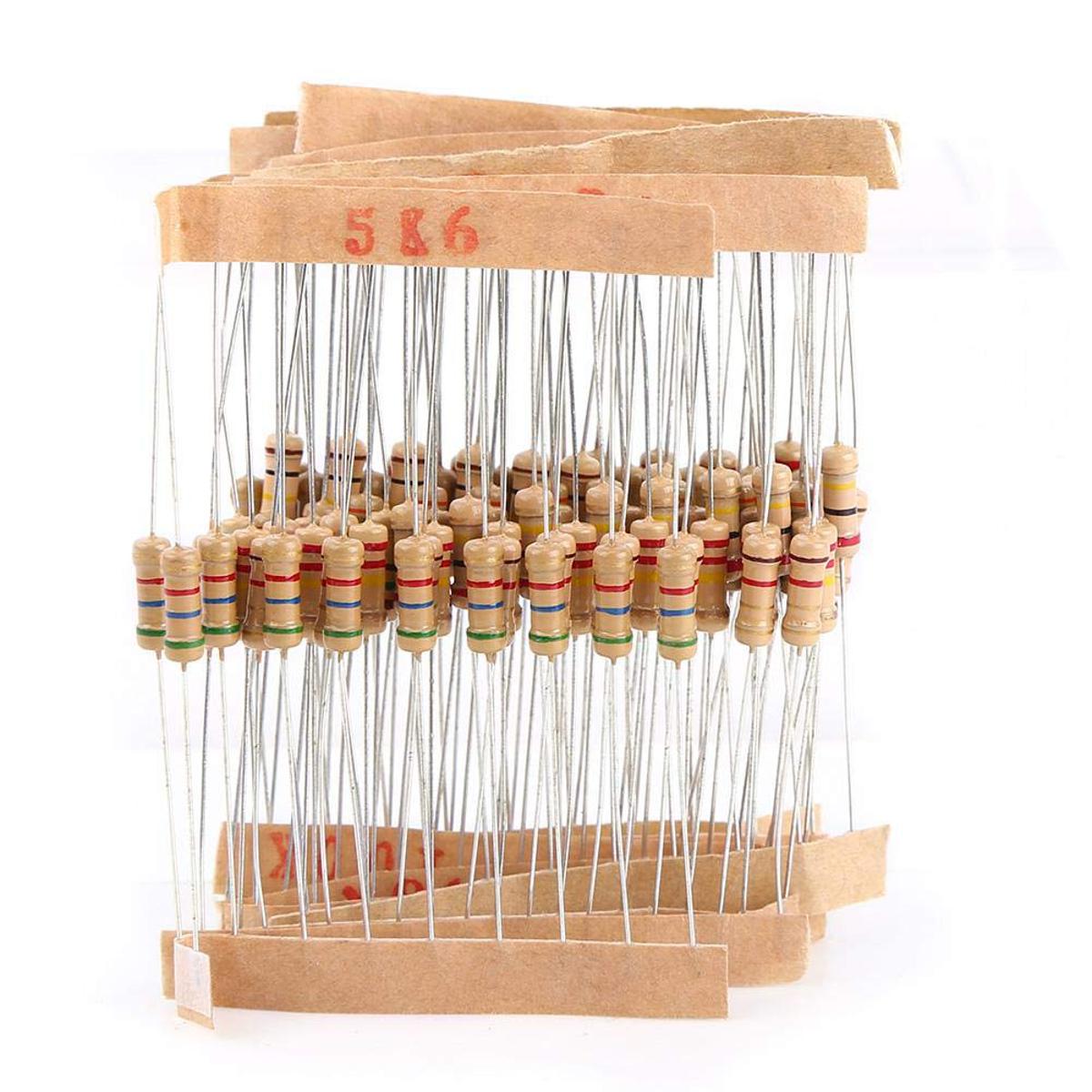 Picture of Resistor- 10Ω, 330Ω, 470Ω, 560Ω, 1kΩ, 1.2kΩ, 1.5kΩ, 2.2kΩ, 3.3kΩ, 4.7kΩ, 5.6kΩ, 10kΩ, 22kΩ, 56kΩ, 100kΩ, 150kΩ, 470kΩ- 100pcs