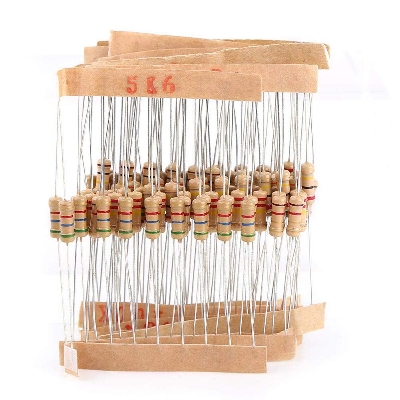 Picture of Resistor- 10Ω, 220Ω, 270Ω, 330Ω, 470Ω, 560Ω, 1kΩ, 1.2kΩ, 2.2kΩ, 3.3kΩ, 4.7kΩ, 10kΩ, 47kΩ, 100kΩ, 220kΩ, 470kΩ, 1/4W 5% Carbon Film Resistor (100pcs)
