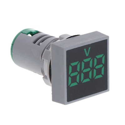 Picture of 22MM AC20-500V Voltmeter Square Panel LED Digital Voltage Meter Indicator Light Red Green Yellow- 1pcs