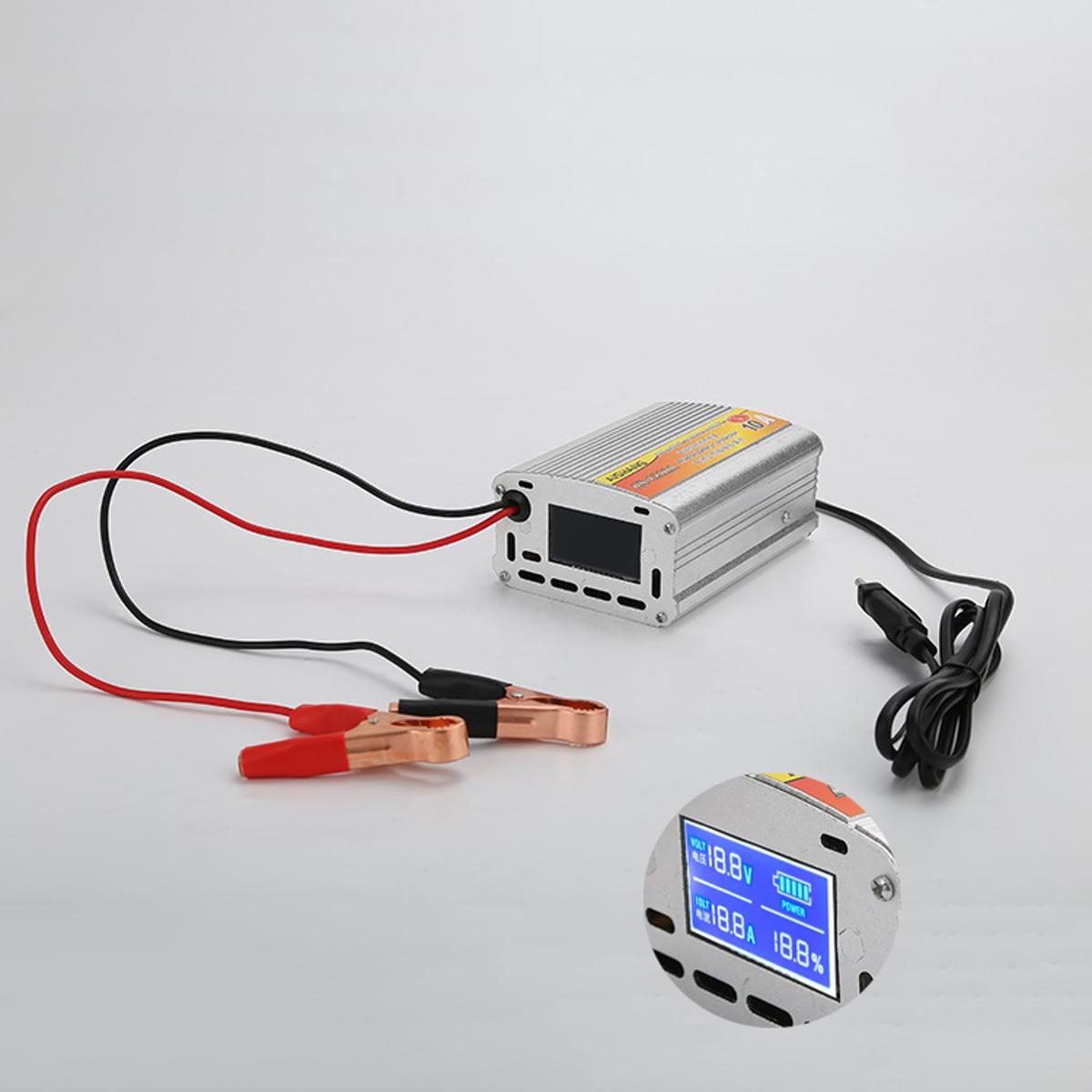 Picture of LCD Display 12 volt 10A Intelligent Auto Lead Acid Battery Charger - 12 volt battery