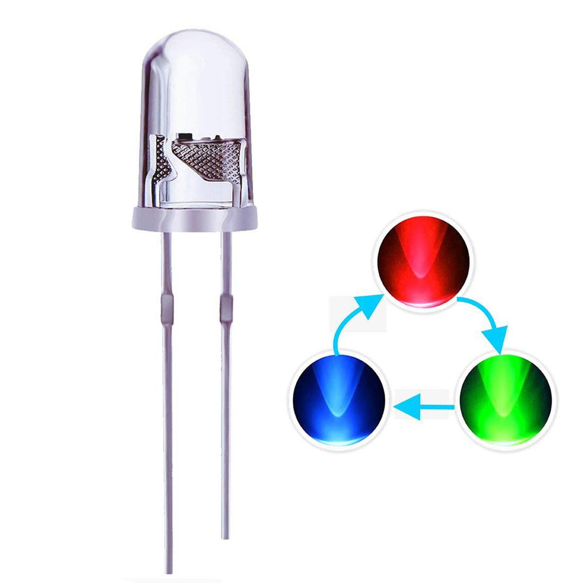 Picture of 5mm 2pin RGB Multi Color Changing Flashing LED- 10pcs