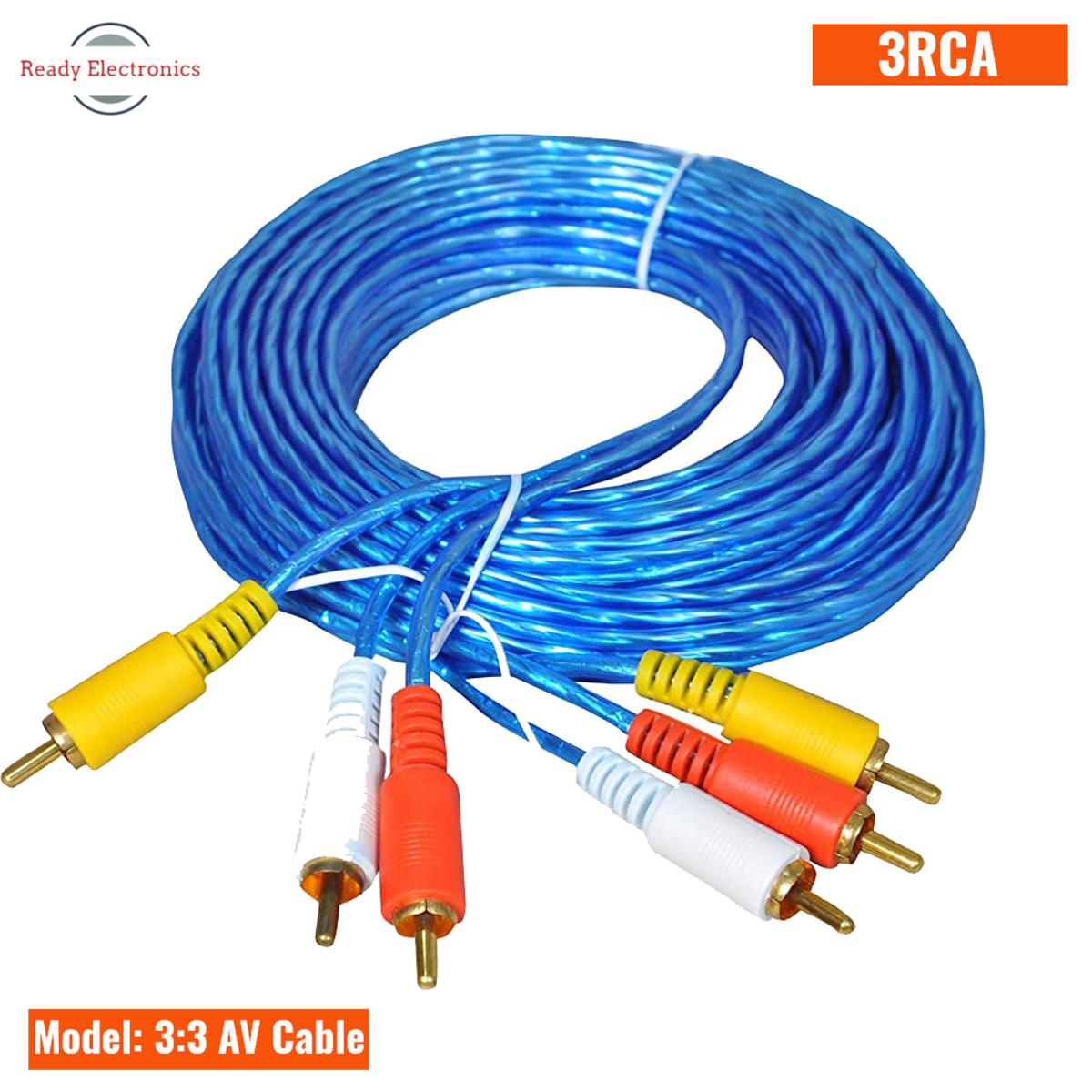 Picture of 3 RCA Composite Male to Male Audio Video AV Cable for DVD, Android TV Box