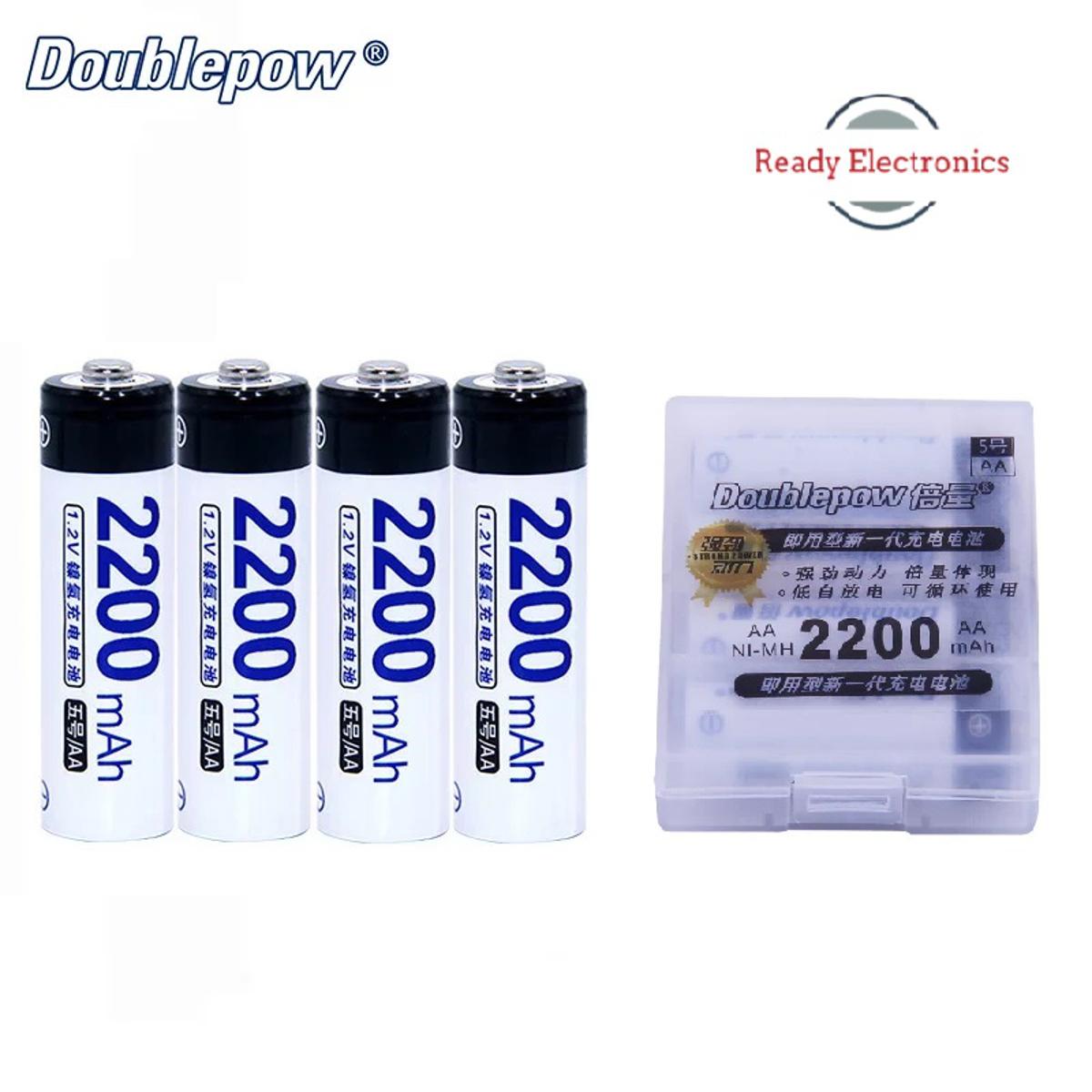 Picture of 2200mAh- DoublePow AA Batteries, 4 Pcs High 1.2V Rechargeable Battery