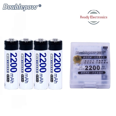 Picture of 2200mAh- DoublePow AA Batteries, 4 Pcs High 1.2V Rechargeable Battery