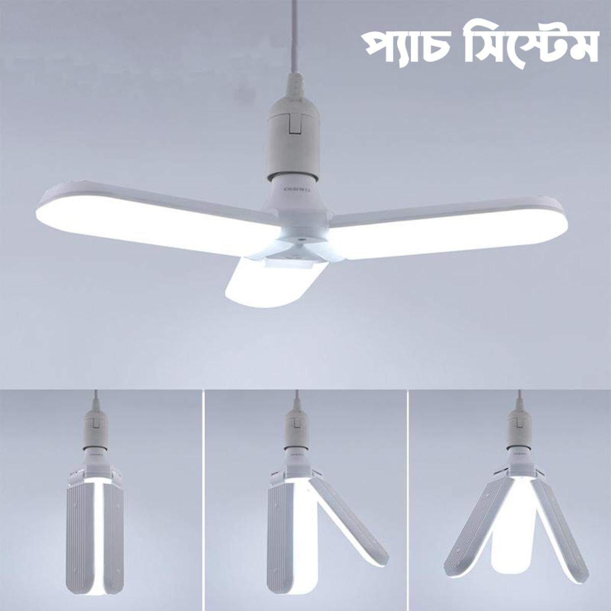 Picture of 45W E27 LED Bulb Super Bright Foldable Fan Blade Angle Adjustable Ceiling Lamp Home Energy Saving Lights Picture of 45W E27 LED Bulb Super Bright Foldable Fan Blade Angle Adjustable Ceiling Lamp Home Energy Saving Lights