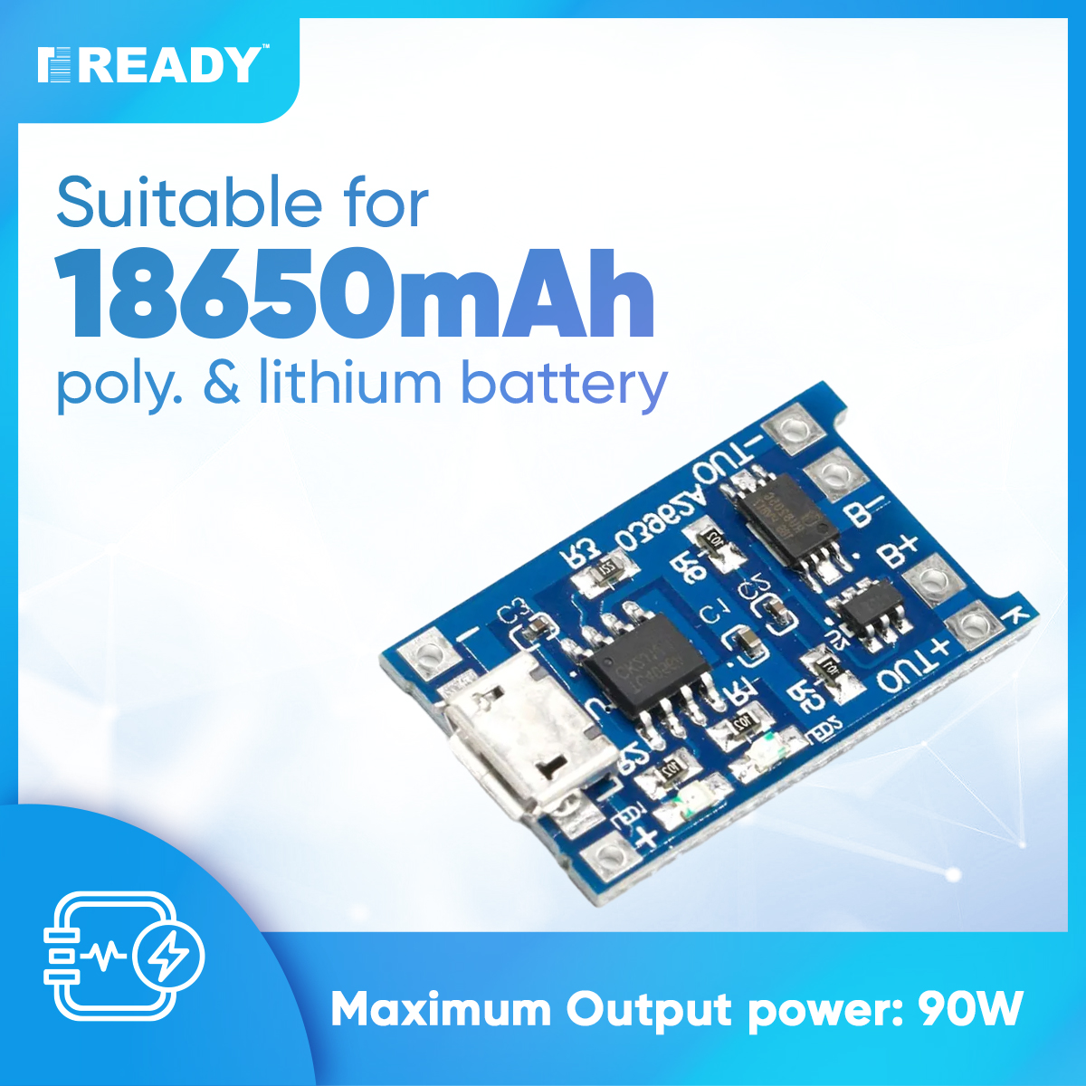 Picture of Micro USB 5V 1A 18650 TP4056 Lithium Battery Charger Module Charging Board WithProtection Dual Functions 1A Picture of Micro USB 5V 1A 18650 TP4056 Lithium Battery Charger Module Charging Board WithProtection Dual Functions 1A