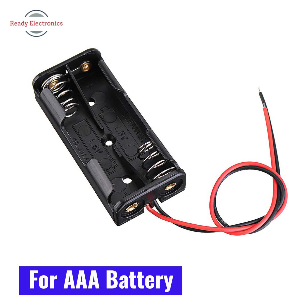 Picture of AAA Battery Case, 2 Slots AAA Battery Box Battery Holder Board with Switch for2xAAA Batteries DIY kit Case