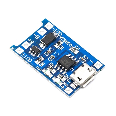 Picture of 5V 1A Micro USB 18650 Lithium Battery Charging Board Charger Module + Dual Tasks of Protection TP4056 Picture of 5V 1A Micro USB 18650 Lithium Battery Charging Board Charger Module + Dual Tasks of Protection TP4056