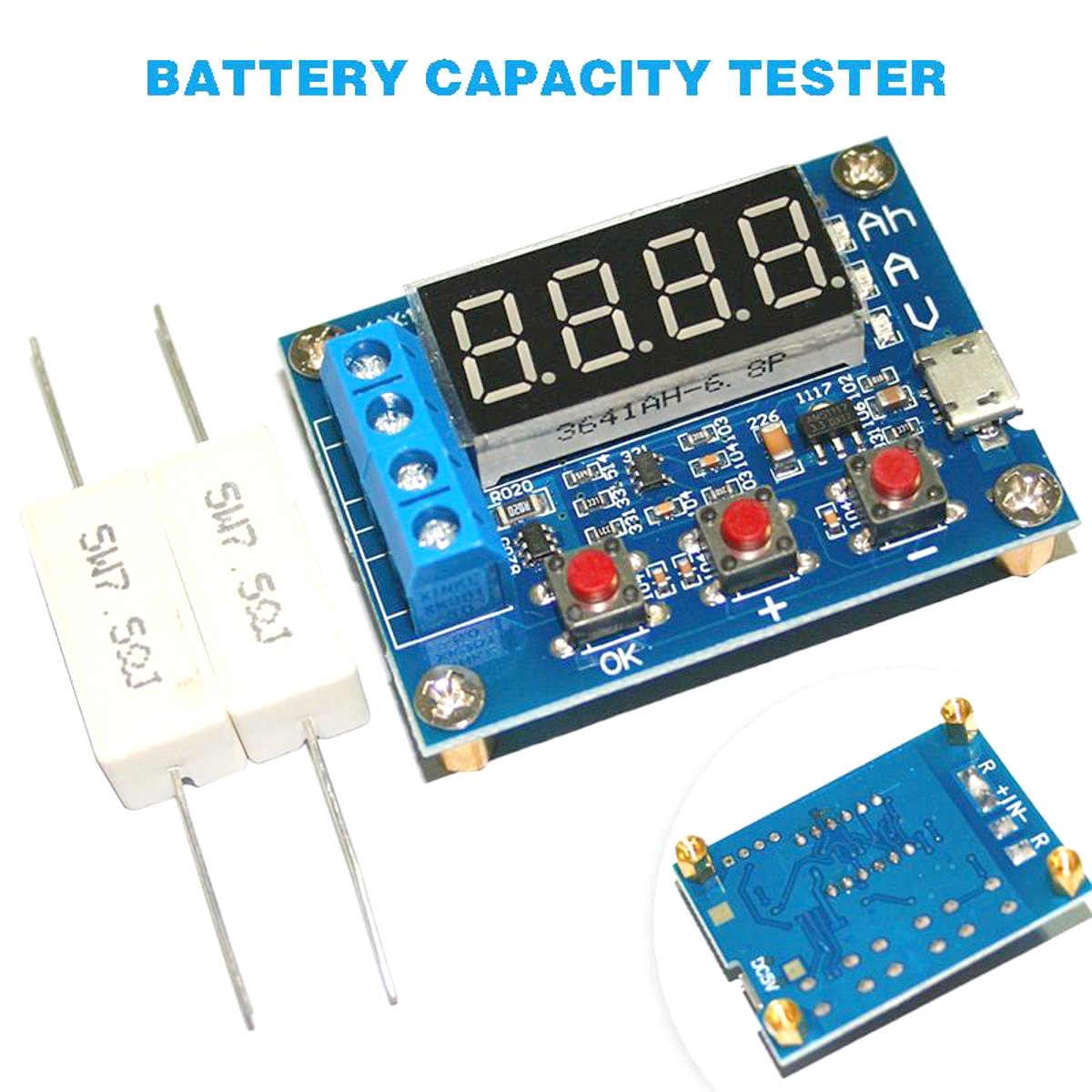 Picture of Hw-586 Zb2L3 1.2V 12V 18650 Li-Ion Lithium Battery Capacity Tester Resistance Lead-Acid Battery Capacity Meter Discharge Tester - Power Bank Circuit