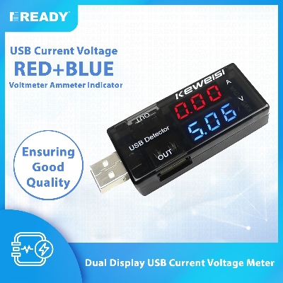 Picture of Red+Blue Dual Display USB Current Voltage Meter DC Charging Tester Battery Voltmeter Ammeter Charger Indicator Battery Tester