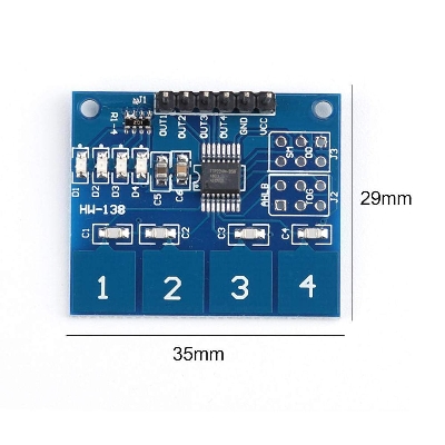 Picture of HW-138 TTP224 4-Channel Digital Capacitive Switch Touch Sensor Module