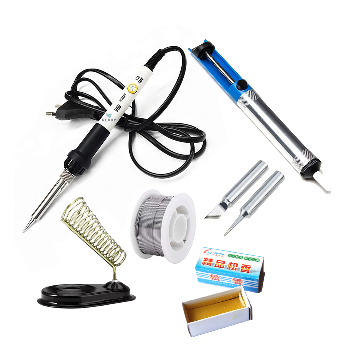 Picture of 60W Soldering Iron XCY 908 Adjustable | Complete Soldering Iron Combo - 6pcs Set for Precision Work Picture of 60W Soldering Iron XCY 908 Adjustable | Complete Soldering Iron Combo - 6pcs Set for Precision Work