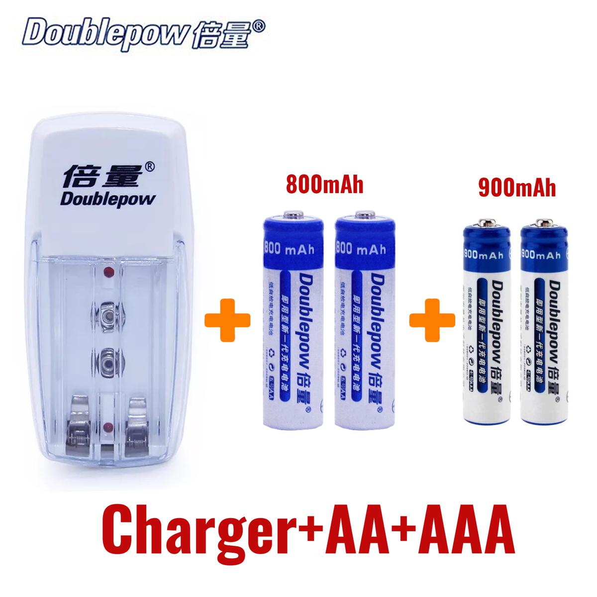 Picture of Doublepow Battery Charger (AA + AAA) (9v battery option) with 4 Pcs DP AA 800mah & DP AAA 900mah Battery Picture of Doublepow Battery Charger (AA + AAA) (9v battery option) with 4 Pcs DP AA 800mah & DP AAA 900mah Battery