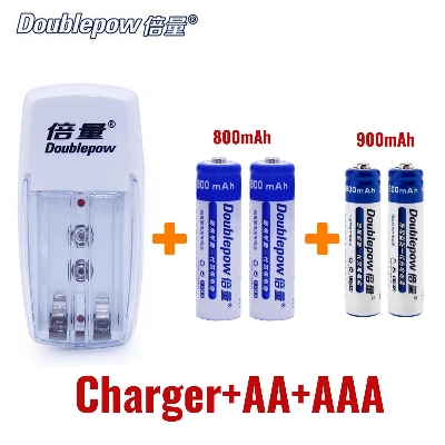 Picture of Doublepow Battery Charger (AA + AAA) (9v battery option) with 4 Pcs DP AA 800mah & DP AAA 900mah Battery Picture of Doublepow Battery Charger (AA + AAA) (9v battery option) with 4 Pcs DP AA 800mah & DP AAA 900mah Battery