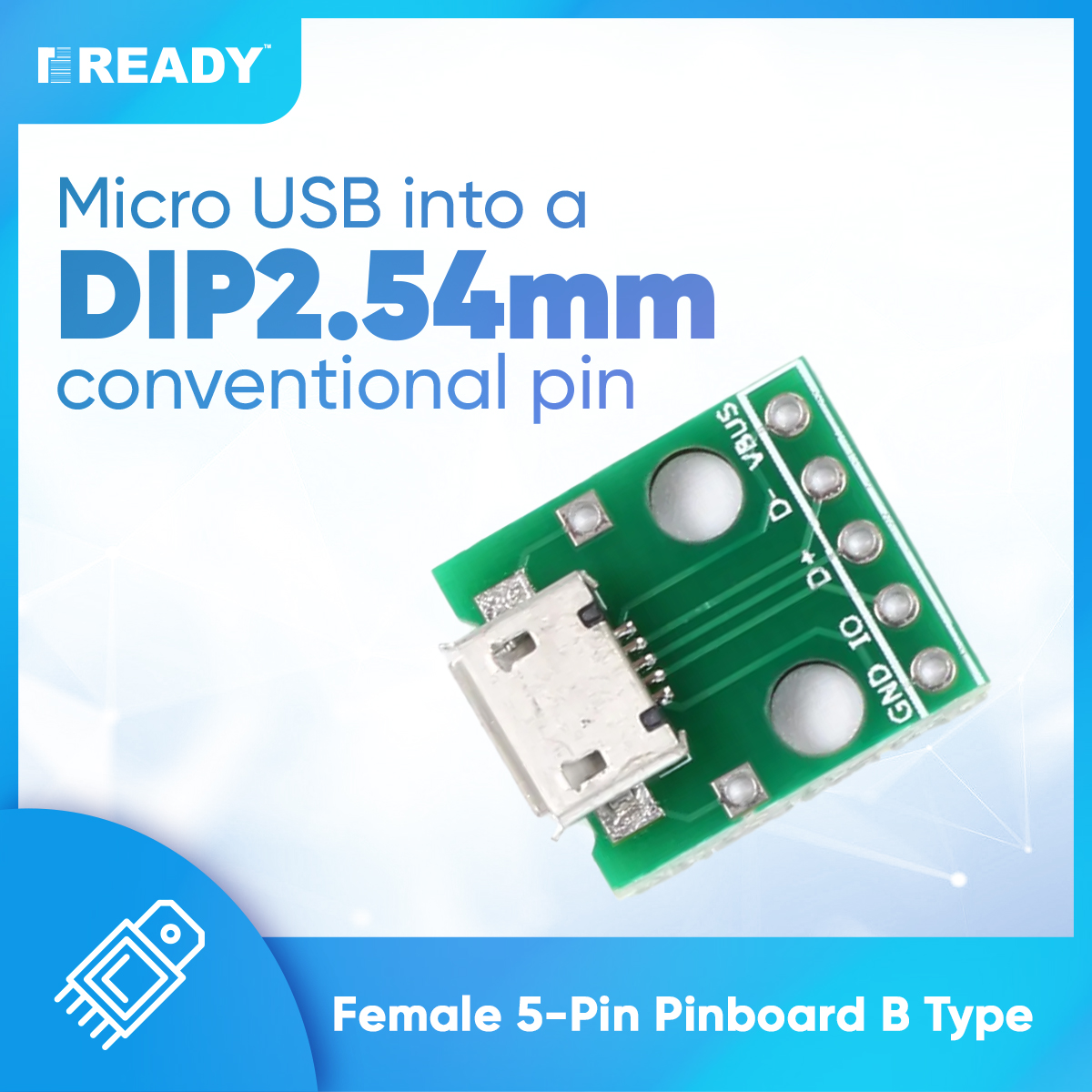 Picture of Micro USB To DIP Adapter 5pin Female Connector Module Board Panel Female 5-Pin Pinboard B Type PCB 2.54 MM Picture of Micro USB To DIP Adapter 5pin Female Connector Module Board Panel Female 5-Pin Pinboard B Type PCB 2.54 MM