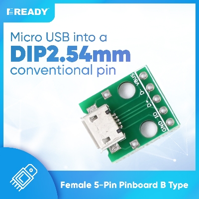 Picture of Micro USB To DIP Adapter 5pin Female Connector Module Board Panel Female 5-Pin Pinboard B Type PCB 2.54 MM Picture of Micro USB To DIP Adapter 5pin Female Connector Module Board Panel Female 5-Pin Pinboard B Type PCB 2.54 MM