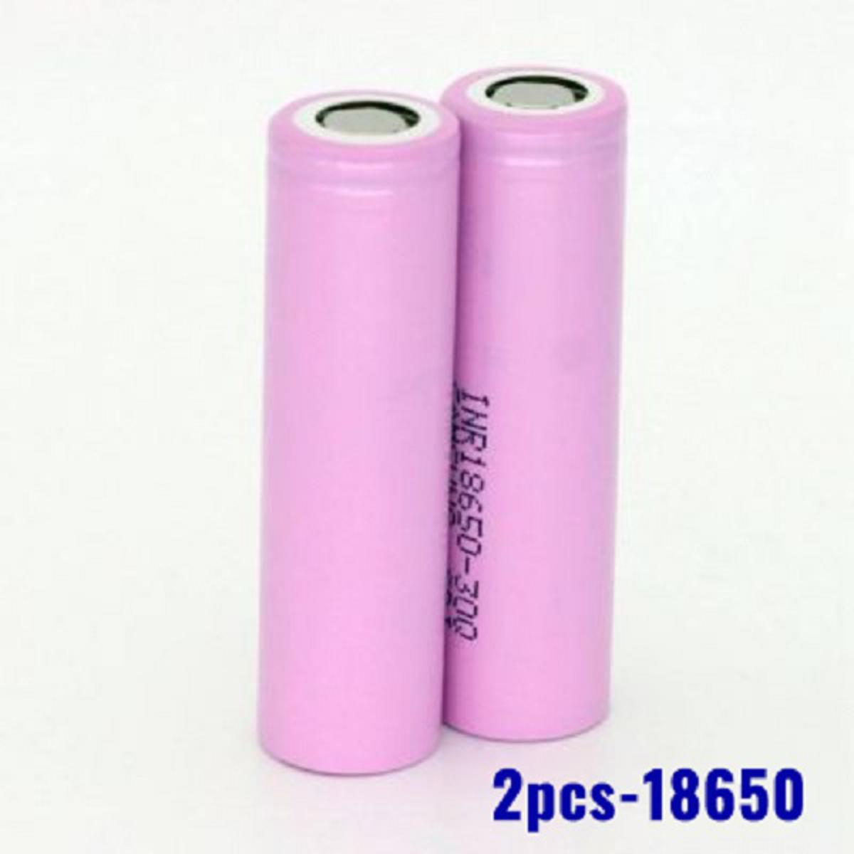 Picture of INR 18650 3.7V pink rechargeable lithium Li-ion battery- 2pcs