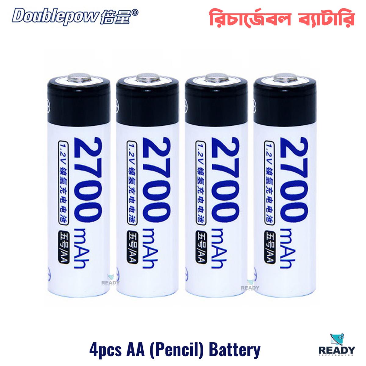 Picture of Doublepow AA Rechargeable Battery 2700mAh Ni-MH 1.2v AA Rechargeable Battery- 4pcs Picture of Doublepow AA Rechargeable Battery 2700mAh Ni-MH 1.2v AA Rechargeable Battery- 4pcs