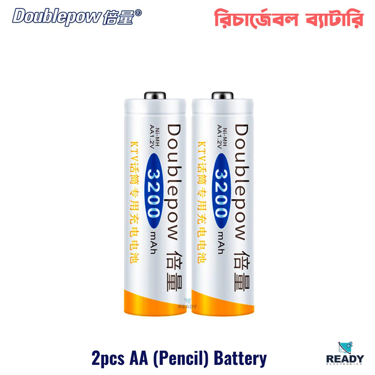 Picture of Doublepow AA Rechargeable Battery 3200mAh Ni-MH 1.2v AA Rechargeable Battery- 2pcs