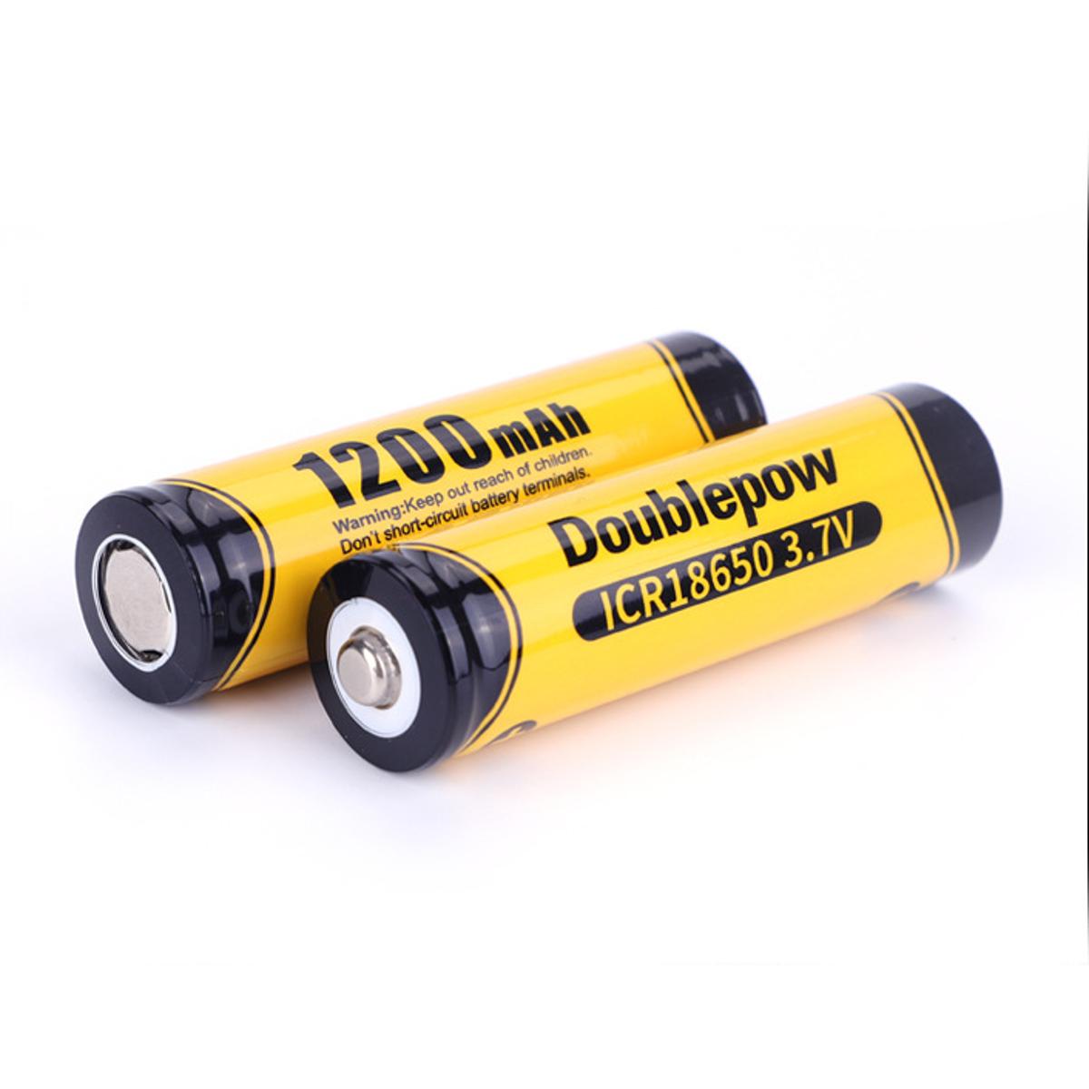 Picture of 3.7v 18650 1200mah 18650 Flashlight Battery- Doublepow 2pcs
