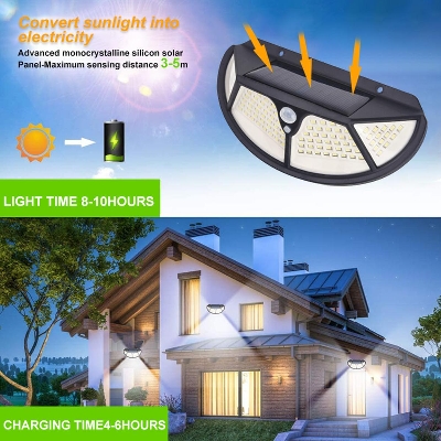Picture of Motion sensor 4 sides 3 modes 102 led PIR solar sensor wall light solar garden light