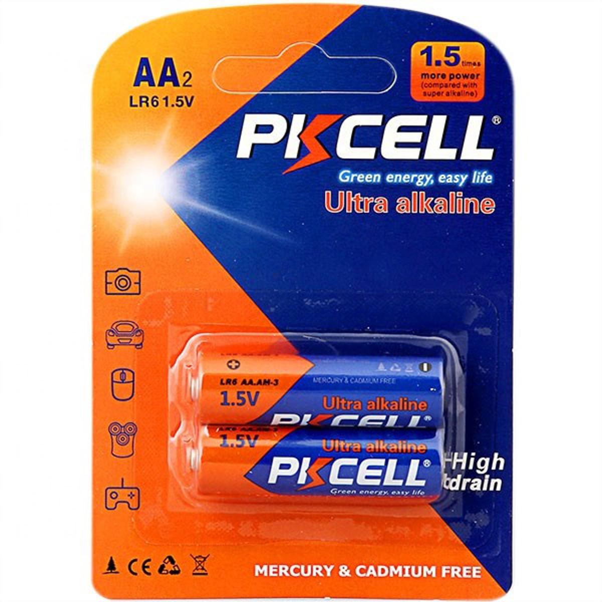 Picture of PKCELL AA Battery, Power flash lr6 AA alkaline battery no.5 dry cell battery- 2pcs