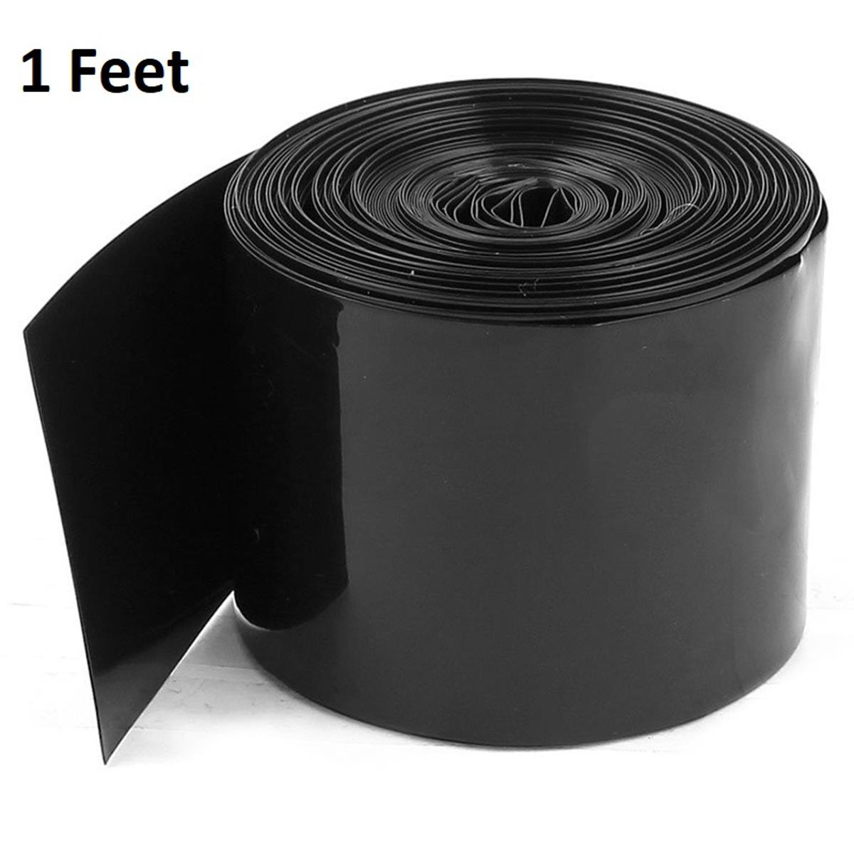Picture of 1 Feet PVC Black Heat Shrink Tubing Tube Sleeve Sleeving Wrap 50.0mm