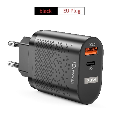 Picture of 20W Wall Charger USB+PD Fast Charger USB Adapter QC3.0 dual port Type C Mobile Phone Charger Picture of 20W Wall Charger USB+PD Fast Charger USB Adapter QC3.0 dual port Type C Mobile Phone Charger
