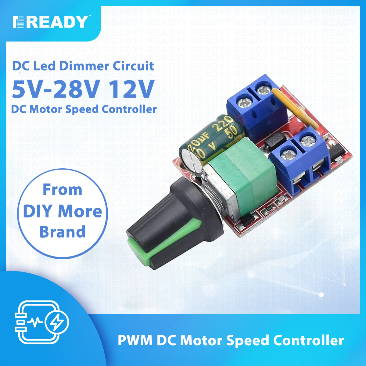 Picture of DC Motor PWM Speed Controller 3V-35V Speed Control Switch LED Dimmer-5 A - Easily Adjust and Control Motor Speed and LED Brightness - Reliable Picture of DC Motor PWM Speed Controller 3V-35V Speed Control Switch LED Dimmer-5 A - Easily Adjust and Control Motor Speed and LED Brightness - Reliable