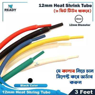 Picture of 12mm Heat Shrink Tube 3 Feet Heat Shrink Tubing Electrical Connection Wire Cable Wrap Waterproof Shrinkage Polyolefin Sleeve Kit Heat Shrink Tubes