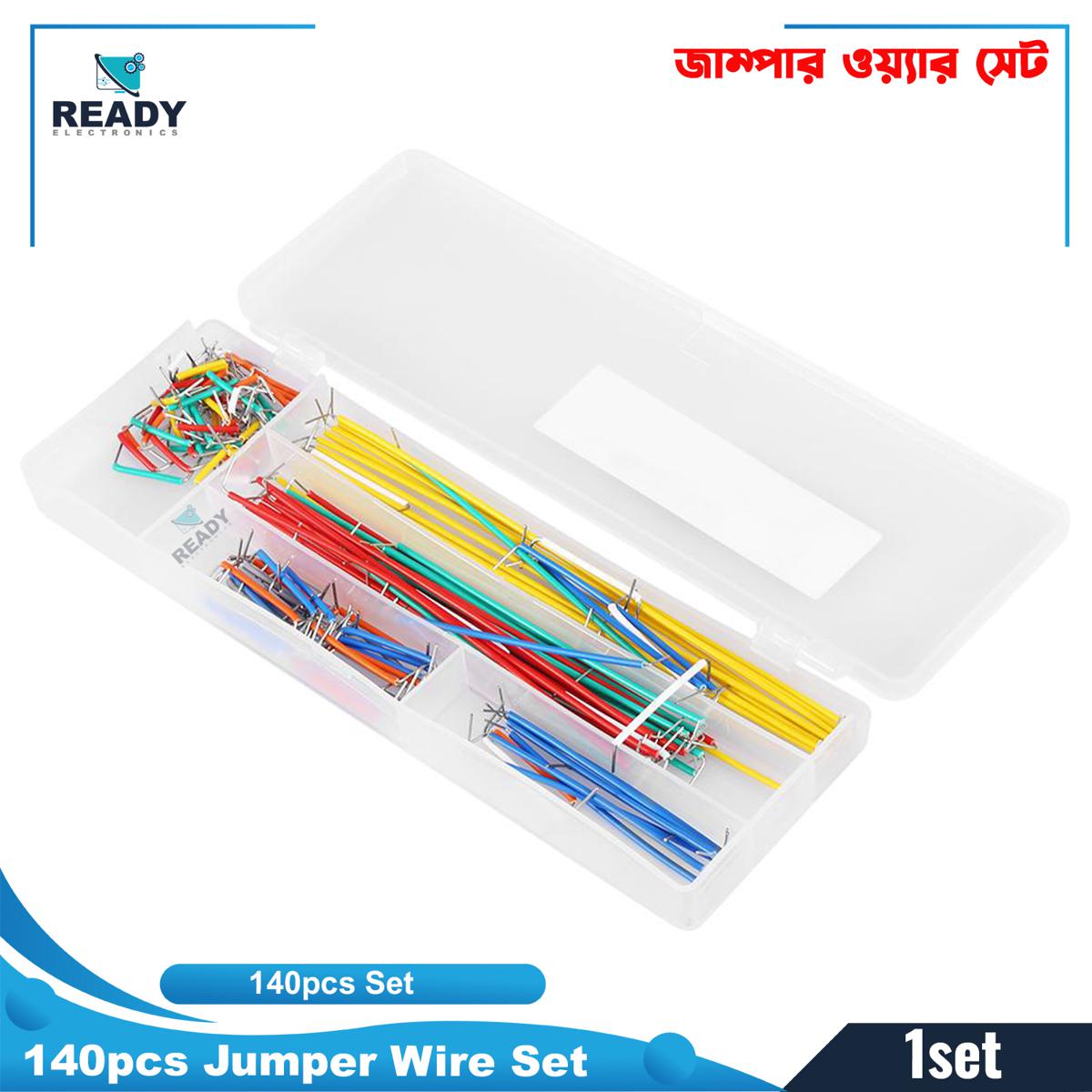 Picture of 140pcs Breadboard Jumper Wire U Shape Solderless Breadboard Jumper Cable Wire Kit Box for DIY Shield - Multi Plug