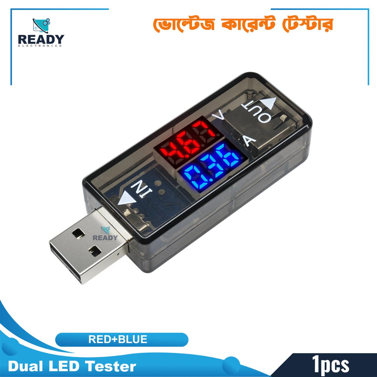 Picture of Dual LED Digital USB Current Voltage Meter 5V Voltmeter Power Detector Ammeter