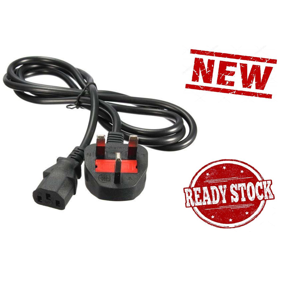 Picture of Power Cord Cable Fused C13 type cable for PC Desktop, Laptop, TV Monitor, Rice Cooker Brand new 3 PIN 13 Amp