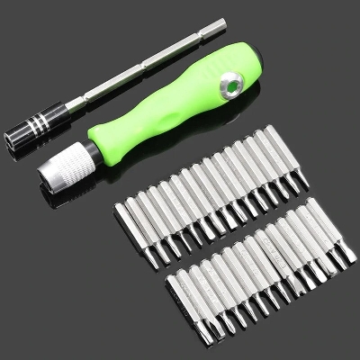 Picture of Screwdriver Set, Precision Magnetic Screwdriver Accessory Kit with Adjustable Pole & Anti-Slip Handle, Work Repair Tool for Household Appliances, Electronics, Crafts & DIY Projects (Green)