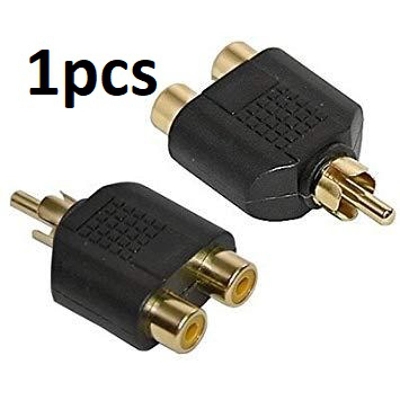 Picture of CA Y Splitter Audio Video Plug Converter 1 Male to 2 Female RCA Cable Adapter Connector-1pcs