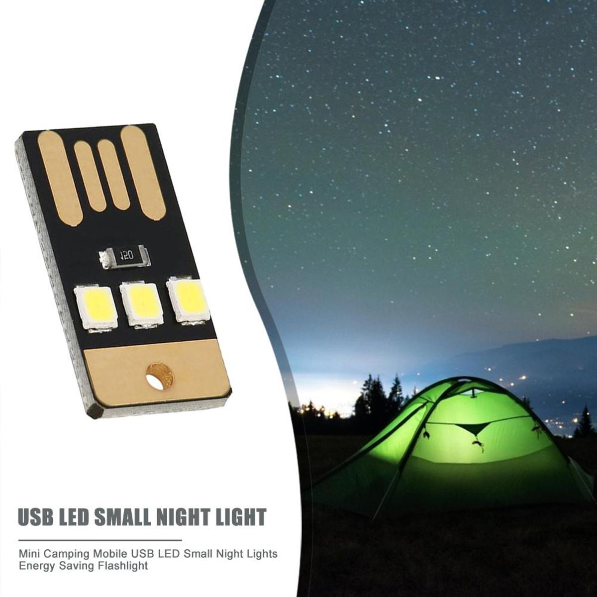 Picture of Camping Night Hiking Tent Lamp Light Outdoor Portable Energy Saving Flashlight Mini Ultra-thin Mobile USB LED Keychain Night