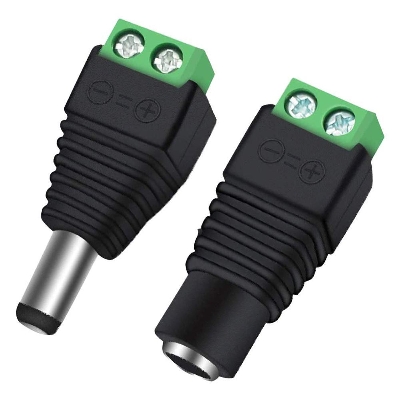 Picture of 12V DC Power Connector 5.5mm x 2.1mm, CENTROPOWER (1 x Male + 1 x Female) Power Jack Adapter for Led Strip CCTV Security Camera Cable Wire Ends Plug Barrel Adapter Picture of 12V DC Power Connector 5.5mm x 2.1mm, CENTROPOWER (1 x Male + 1 x Female) Power Jack Adapter for Led Strip CCTV Security Camera Cable Wire Ends Plug Barrel Adapter