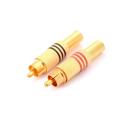 Picture of 2Pcs/Set Gold Plated RCA Plug AV to RCA Male Connector Soldering Type Male Plug Audio Video Cable Adapter Connectors Picture of 2Pcs/Set Gold Plated RCA Plug AV to RCA Male Connector Soldering Type Male Plug Audio Video Cable Adapter Connectors