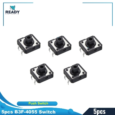 Picture of 5pcs Switches B3F-4055 Square Head Momentary Push Button Switch 12x12x7.3mm 4P 4Pin On Off Panel Momentary Tactile Tact Push Button Switch Self Reset DIP Push Switches