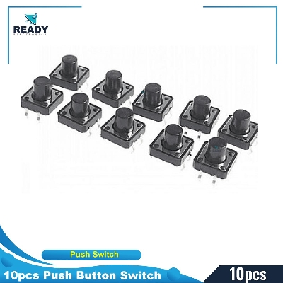 Picture of 10pcs Momentary Push Button Switch 12x12x9.5mm 4P 4Pin On Off Panel Momentary Tactile Tact Push Button Micro Switch Self Reset DIP Top Copper Push Switch