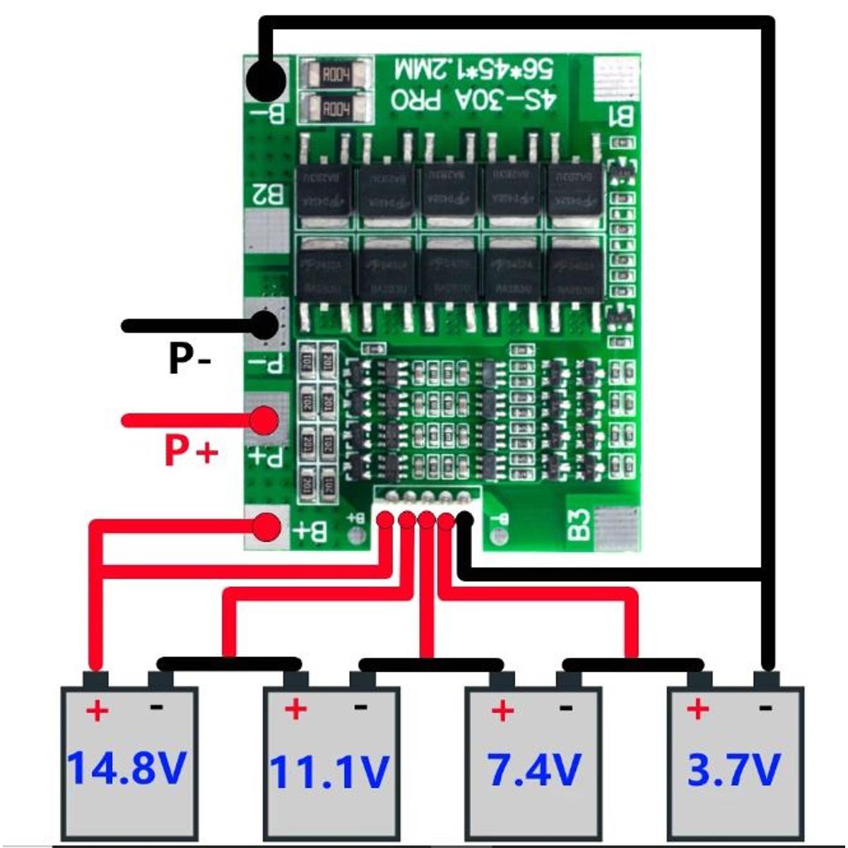 Picture of 4S 30A PRO 14.8V Li-ion Lithium 18650 Battery BMS Packs PCB Protection Board Balance Integrated Circuits Board