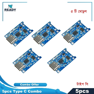 Picture of 5pcs TP4056 Type-c USB 5V 1A 18650 Lithium Battery Charger Module Charging Board with Dual Protection Functions Picture of 5pcs TP4056 Type-c USB 5V 1A 18650 Lithium Battery Charger Module Charging Board with Dual Protection Functions