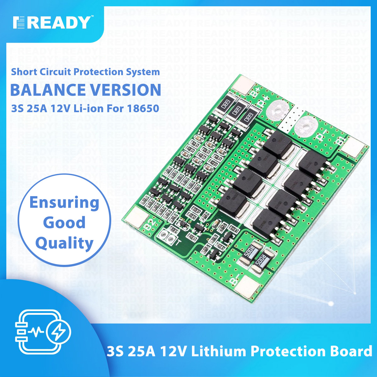 Picture of 3S BMS Module HX-3S-FL25A-A For 18650 Battery Output 11.1V 25A Picture of 3S BMS Module HX-3S-FL25A-A For 18650 Battery Output 11.1V 25A
