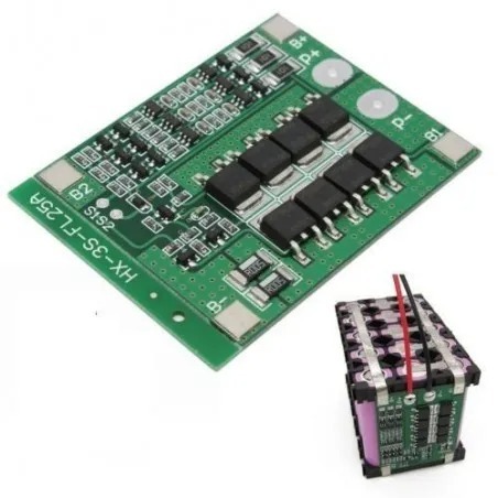 Picture of 3S BMS Module HX-3S-FL25A-A For 18650 Battery Output 11.1V 25A Picture of 3S BMS Module HX-3S-FL25A-A For 18650 Battery Output 11.1V 25A