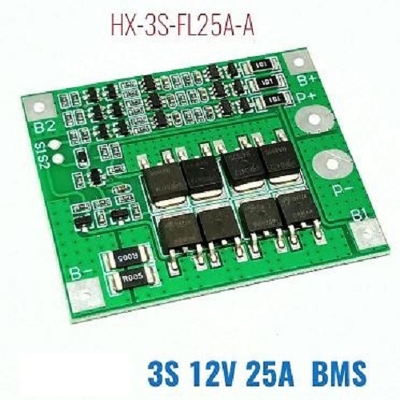 Picture of 3S BMS Module HX-3S-FL25A-A For 18650 Battery Output 11.1V 25A Picture of 3S BMS Module HX-3S-FL25A-A For 18650 Battery Output 11.1V 25A
