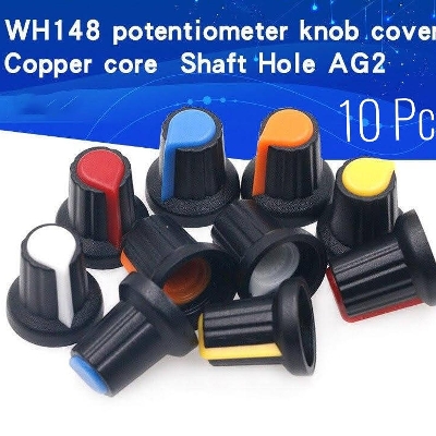 Picture of Shaft Hole Plastic Potentiometer Amplifier Knob 6mm Sound Cap Volume Control WH148 - 10pcs
