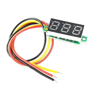 Picture of Effortless Voltage Monitoring Made Simple: Mini Digital DC Voltmeter Panel Examiner with Clear 3-Bit Red LED Display - Minimalistic Sophistication