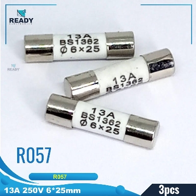 Picture of 13A 250V Ceramic FUSE 6x25mm Model R057 RO57 BS1362- 3pcs