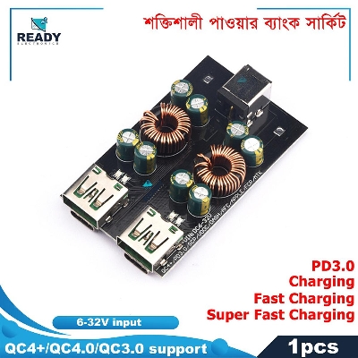 Picture of DC 6V-32V SW3518S 2 Way USB PD3.0 Phone Fast Charging Power Step-down Module USB PD3.0 (PPS) support Qualcomm QC4+/QC4.0/QC3.0 support